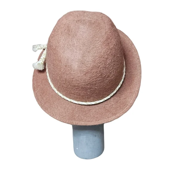 Vintage Brown Mohair Wool Felt Cloche Hat | 1970s Made in USA | Rope Trim - Picture 3 of 7